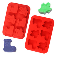Lot de Moules de Cuisson de Noël en Silicone pour Sapin, Flocons de Neige, Bonhomme de Neige, Gâteaux, Bombes de Bain, Savons – Moules de Noël