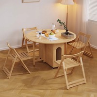 Table à manger moderne transformable avec bord naturel, extensible