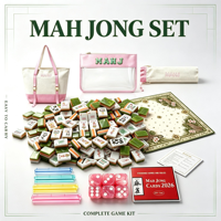 Neues Wildtier-Design 160-teiliges Luxus-Mahjong-Set mit Gravur, Acryl, Jadegrün-Stil, amerikanisch, faltbar, für Wasserspiele