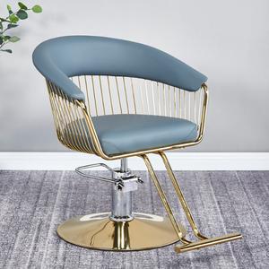 Sillón de Barbería Moderno, Hidráulico, Tapizado, con Estructura Metálica para Salón de Belleza - Product Image 5