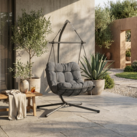 Fauteuil suspendu en métal pour jardin, chaise balançoire œuf chinoise une place avec support pour balcon