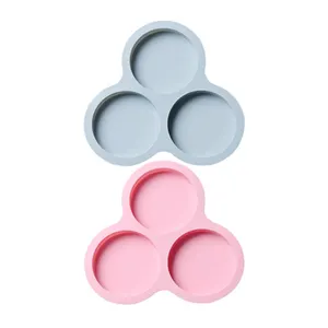 Đa Chức Năng 3 Lỗ Xi Lanh Vòng Hình Dạng Xà Phòng Khuôn Cho Nến Làm/Tái Sử Dụng Silicone Không Khí Nồi Chiên Trứng Lót Pan Cupcake Pan