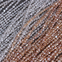 Chaînes de perles Keshi baroques d'eau douce naturelles, perles mini-pépites de 4-5 mm, haute brillance orange et blanc, 39 cm/chaîne pour la création de bijoux DIY