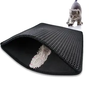 뜨거운 판매 EVA 애완 동물 고양이 매트 물 증거 쉬운 깨끗한 더블 레이어 고양이 쓰레기 Trapper 매트 바닥 고양이 침대를 보호