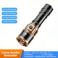 Nouvelle lampe torche haute puissance, super brillante, LED, en alliage d'aluminium, rechargeable, pour l'alpinisme, le camping, de qualité militaire, compacte