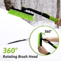 Kit de nettoyage de voiture modulaire détachable avec manche télescopique et têtes interchangeables de grattoir à glace et de balai