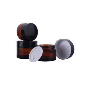 Pot en verre ambré <span class=keywords><strong>pour</strong></span> crème <span class=keywords><strong>visage</strong></span>, concentré brun, 5G 10G 15G, avec couvercle à vis en ABS noir et insert <span class=keywords><strong>pour</strong></span> <span class=keywords><strong>cire</strong></span> cosmétique - Product Image 3