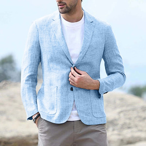 Vestito di moda Casual da <span class=keywords><strong>uomo</strong></span> di vendita calda. <span class=keywords><strong>Giacca</strong></span> <span class=keywords><strong>estiva</strong></span> in <span class=keywords><strong>lino</strong></span> europeo e americano - Product Image 6
