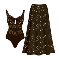 JSN 2026 Nouvelle Collection Maillot de Bain Femme Personnalisé Col V Évidé Une Pièce avec Robe de Plage Sexy et Tendance