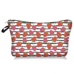 Bolsa de Maquillaje de Viaje Personalizada con Diseño de Fresa, Bolsa de PU para Cosméticos con Logotipo, Bolsa de PVC con Cierre, Bolsa Impermeable para Lápices - Product Image 5