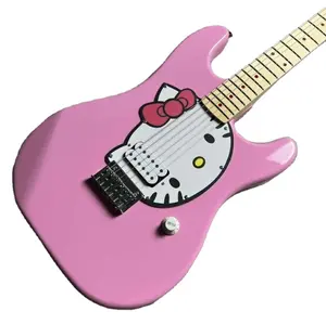 Yüksek kaliteli profesyonel gitar fabrika doğrudan satış yeni başlayanlar Hello Kitty