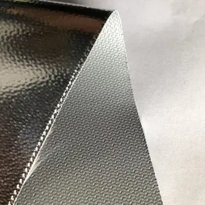 Kain Tahan Api Dua Sisi Aluminium Foil Kain Silikon Kaca Serat Kain Dilapisi untuk Tas Tahan Api