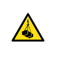 Panneau de signalisation routière d'avertissement de charges aériennes, conforme à la norme ISO 7010, en aluminium de 580 mm, imprimé UV, par STORE FORSIGNS, fabriqué en Italie