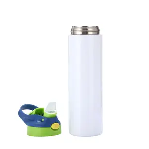 Bouteille d'eau à double paroi droite pour enfants, gobelet à sublimation de 20oz, presse à chaud pour impression