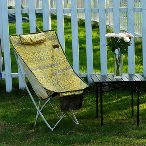 Sedia a sdraio pieghevole con schienale alto, comoda e reclinabile, portatile con vano portaoggetti, per esterni, spiaggia e campeggio, Arredamento da esterno - Product Image 5