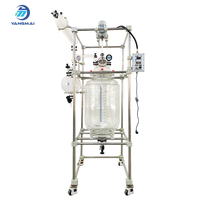 Reactor de Vidrio de Doble Pared de Borosilicato de Alta Resistencia, 150L, Gran Capacidad para Producción Piloto y Trabajos de Reacción de Soluciones