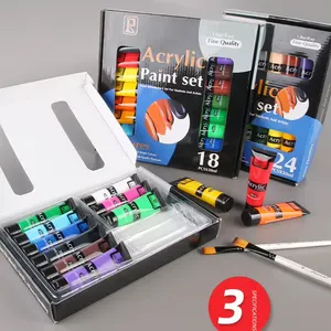 2024 nuevo OEM de buena calidad al por mayor 30ml pintura acrílica para principiantes lienzo 12 18 24 colores pintura acrílica