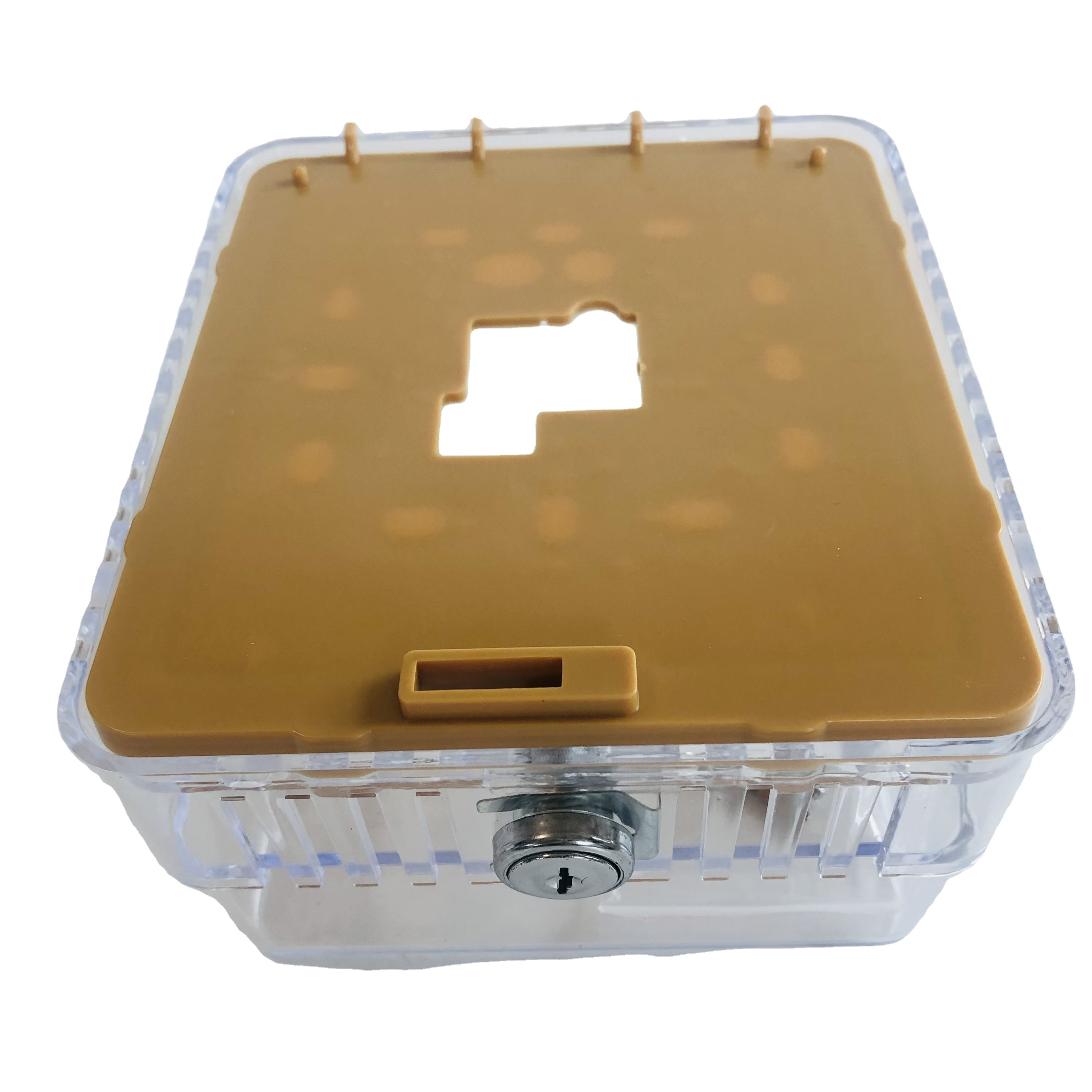 LYDODOKA Thermostat Lock Box With Coded Lock – Clear Acrylic Cover, Large Wall Mount, 18.5x12x5.6cm/15x15x5cm