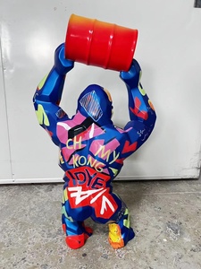 2024 Animate <strong>King</strong> <strong>Kong</strong> Apes Sculpture <strong>Life</strong> <strong>Size</strong> Props Chimpanzee Gorilla Resin Statues for Art Decor - Product Image 5