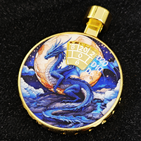 Blue Dragon - Jeu de dés rotatifs 7-en-1 en alliage de zinc D20/D10/D8/D6/D4 pour D&D RPG Cthulhu et jeux de société - Haute qualité personnalisable