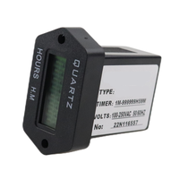 Compteur d'heures numérique LCD 6-36V DC/AC, minuterie d'accumulation réinitialisable, compteur 999999,59H, compteur d'heures en plastique pour véhicule/bateau/camion
