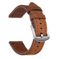 Bracelet de montre en cuir véritable le plus vendu, cuir de vachette pleine fleur finition Crazy-Horse ; boucle ardillon compatible pour montres
