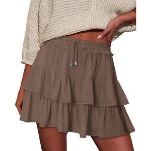 Jupe-short évasée en mousseline à volants superposés pour femme FOXA, taille élastique, idéale pour le golf, le tennis et les tenues de campagne, à porter sous une jupe ou sous un pull - Product Image 2