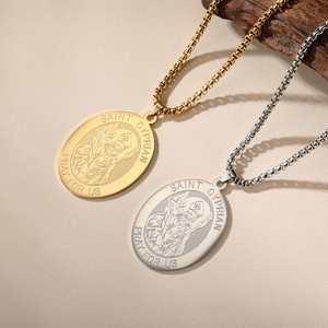 Collar con Medalla de San Cipriano Myshape, Poderosas Oraciones y Encantamientos, Amuleto Católico de San Miguel, Joyería de Acero Inoxidable - Product Image 3