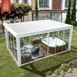 Toldo Retráctil Curvo de PVC Eléctrico <span class=keywords><strong>para</strong></span> Exteriores, Resistente a la Lluvia, con Luces LED, Pérgola Comercial, Diseño Nuevo - Product Image 4