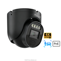 Caméra IP Dôme Métallique POE 4K 8MP Noire avec Vision Nocturne Couleur Intégrale via Application Xmeye, IP66, pour Sécurité Extérieure Domicile et Entreprise, Caméra CCTV POE