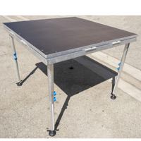 Plataforma de Escenario Portátil de Aluminio de Ensamblaje Rápido, Plataforma de Escenario Ajustable con Faldón, 1.22x1.22m, 1.22x2.44m, 1x2m, 1x1m
