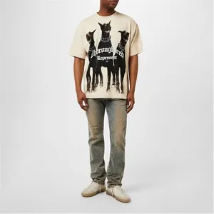 T-shirt surdimensionné pour homme 100% coton lourd 280g nouveau design avec impression d'image lourde