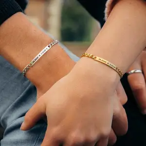 Valentine personnalisé son et le sien jumelé bracelets coordonnées initiales Bracelets cadeau personnalisé pour Couple petit ami petite amie