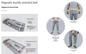 Набор наручников и ножных кандалов с магнитными замками / для психиатрических учреждений / медицинских учреждений / для фиксации в позе «хогтай» / наручники / для бондажа / для использования в учреждениях / 1 - Product Image 5