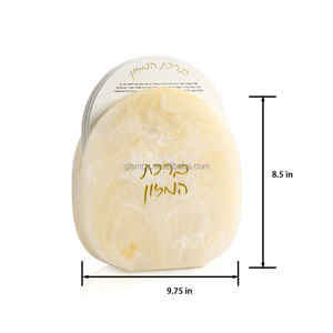 Luxury Marble Pattern Lucite Holder Hebrew Prayer <strong>Cards</strong> Elegant Clear Acrylic Judaica <strong>Table</strong> Blessing Religious Gift Bencher Set - Product Image 3