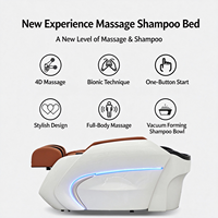 Lit de lavage capillaire électrique de luxe haut de gamme avec massage pour salon de coiffure