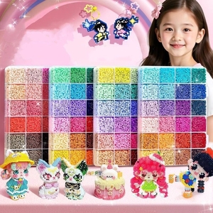 Kit de perles thermocollantes DIY 24, 48, 72 <span class=keywords><strong>couleurs</strong></span>, en vinyle, accessoires complets, écologique, rapport de <span class=keywords><strong>test</strong></span>, pour porte-clés et pendentifs DIY pour enfants - Product Image 1