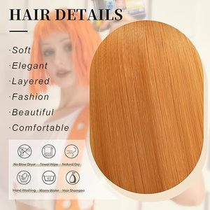 <span class=keywords><strong>Cheveux</strong></span> BOB lisses couleur cuivrée les plus vendus, 12 pouces, aspect naturel, fibre résistante à la chaleur, densité 150 %, sans colle - Product Image 4