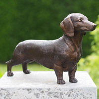 Sculpture de main en Bronze, en forme de grand chien danois, décoration de jardin, cour, Restaurant, taille de vie
