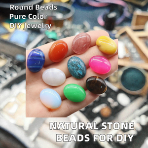 Cuentas de Piedra Natural Aonaya AG0117, Ovaladas, Facetadas, con Orificio Grande, 18x16mm, Diámetro del Orificio 6mm, 6g, para Fabricación de Joyas, Collar DIY - Product Image 2