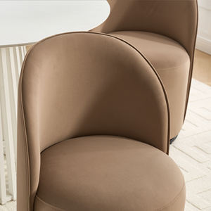 Sedia Girevole a Pozzetto Imbottita in Tessuto di Velluto dal Design Moderno per <span class=keywords><strong>Sala</strong></span> <span class=keywords><strong>da</strong></span> <span class=keywords><strong>Pranzo</strong></span> e Soggiorno - Product Image 5