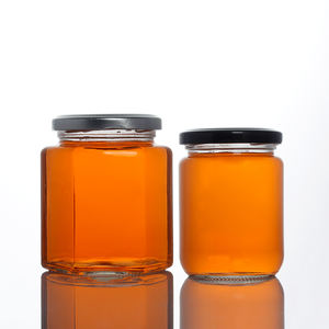 Faible QUANTITÉ MINIMALE DE COMMANDE Rond Clair Six arêtes Vide Conteneurs De Stockage Des Aliments Bougie Conserve Bocal En Verre avec Couvercles - Product Image 5