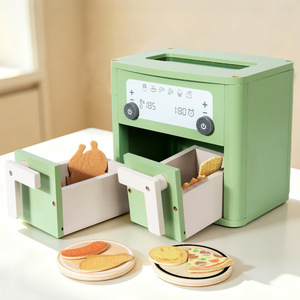 Ensemble de cuisine en bois pour enfants avec <span class=keywords><strong>friteuse</strong></span> à air et micro-ondes factices – <span class=keywords><strong>Jouet</strong></span> éducatif pour jeu de rôle préscolaire - Product Image 5