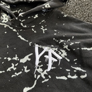 Sweat-shirts pour hommes en coton 100% 420 g/m² avec logo brodé 3D et impression DTG personnalisée, sweat-shirts épais délavés à l'acide, fabricant - Product Image 3
