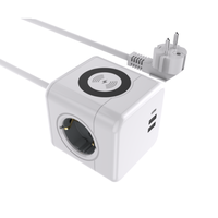 Prise de charge sans fil 3 prises EU avec 2USB1C Chargeur de voyage 16A Prise électrique Prise portable 3 prises avec câble de 1,5 m