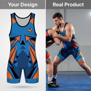 Combinaisons de lutte personnalisées de haute qualité, fabrication professionnelle, vêtements d'équipe sublimés OEM, séchage rapide, respirant, équipement de lutte - Product Image 2