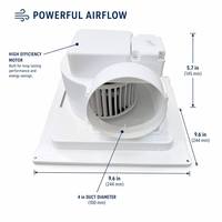 Système de ventilation intégré au plafond, ventilateur d'extraction ABS anti-âge pour salle de bain, camping-car, usage domestique, ventilateur centrifuge à faible bruit, OEM