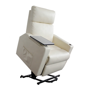 Juego de sillones reclinables de elevación eléctrica moderna blanca, sillones de cuero, mesa plegable extensible, marco de Metal, masaje para <span class=keywords><strong>personas</strong></span> mayores - Product Image 6