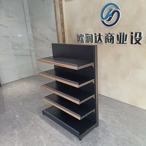 Estantes de exhibición con panel trasero plano negro de una sola cara para tiendas minoristas, estantes de supermercado en <span class=keywords><strong>venta</strong></span>, estantes para supermercados - Product Image 5
