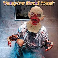 Masque intégral en latex de vampire effrayant, tête de monstre zombie répulsive, réutilisable, écologique, tendance, pour adultes, Halloween, Noël, anniversaire
